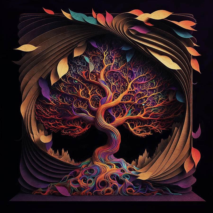 Paper Cut Art - Tree of Life Digital Art by Peggy Collins