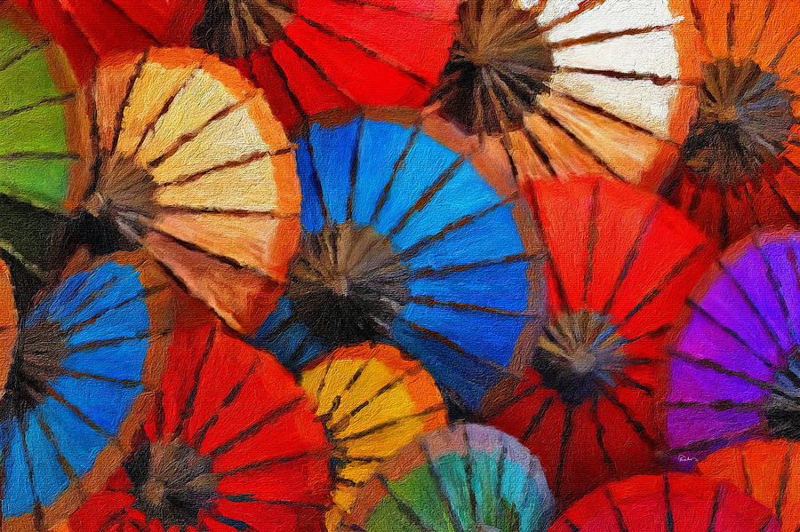 Paper Parasols - Umbrellas Digital Art by Russ Harris