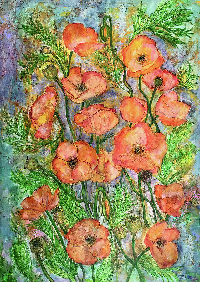 Paper Poppies  Painting by Janet Immordino