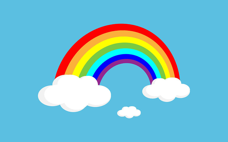 Set of 3 Sun Rainbow Cloud Prints, Rainbow Print, Girls Rainbow