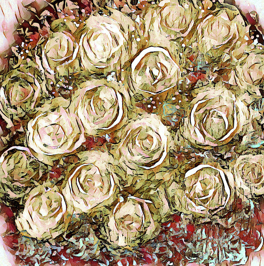 Paper Roses Painting by Corinne Carroll