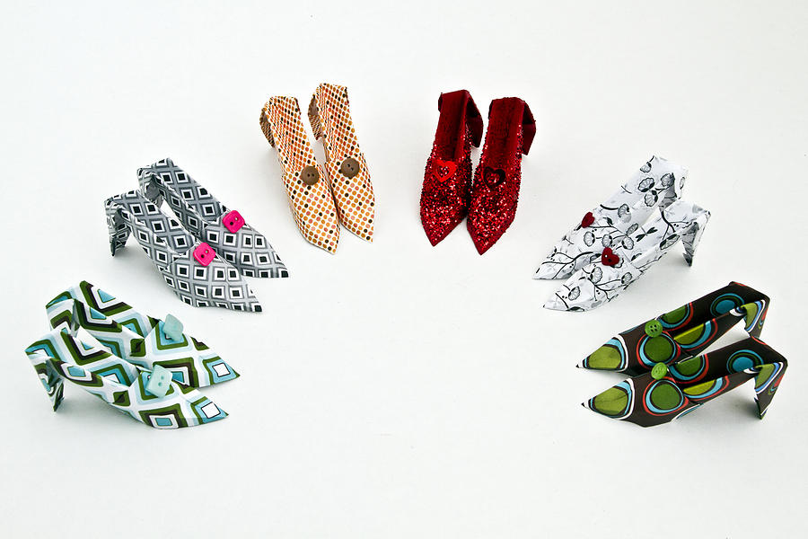 Paper shoes Photograph by Catherine MacBride