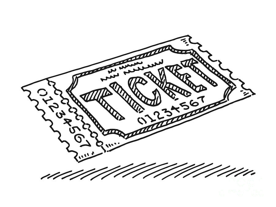 Paper Ticket Admission Drawing Drawing by Frank Ramspott - Pixels