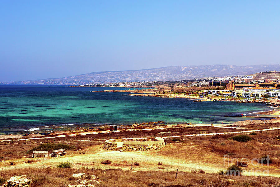Mountain Photograph - Paphos Beachscape in Cyprus by John Rizzuto