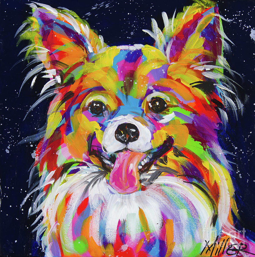 Papillon Smile Painting by Tracy Miller