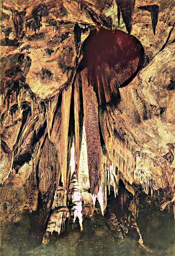 Papoose Room Onyx Drapes Carlsbad Caverns Color Photograph by Ansel Adams