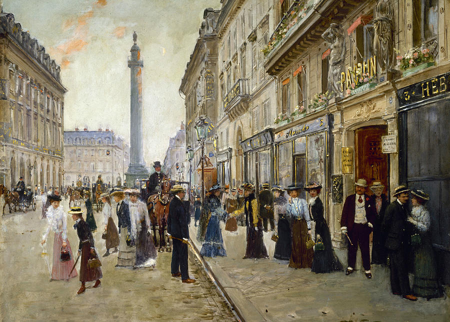 Paquin Workers Leave the House Painting by Jean Beraud