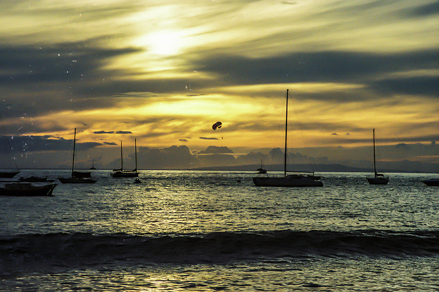 Para Sail, Boats, and Sunset Photograph by Gordon Sarti
