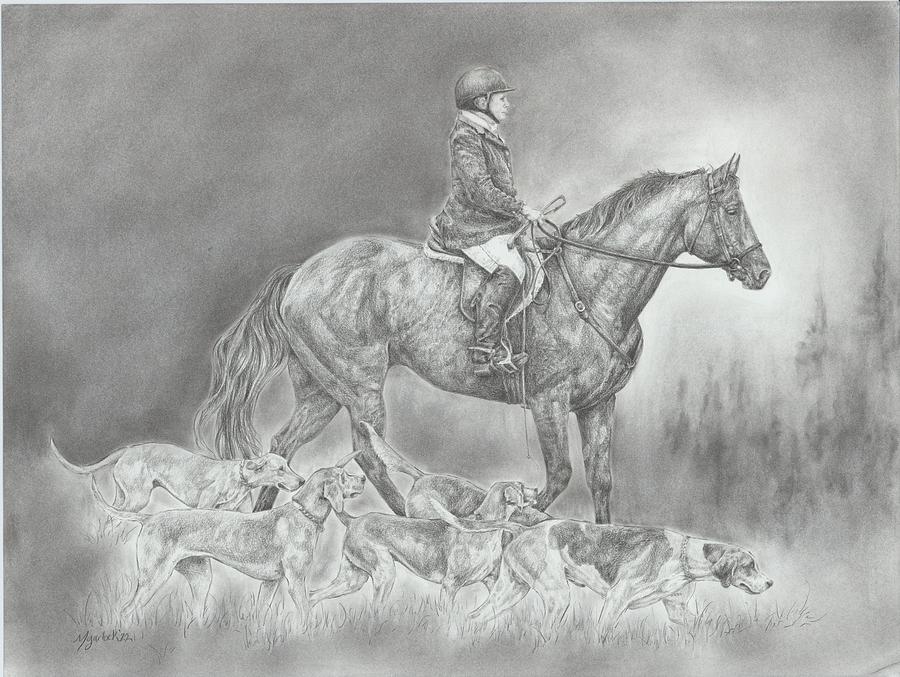 Parade of Hounds Drawing by Michelle Garlock