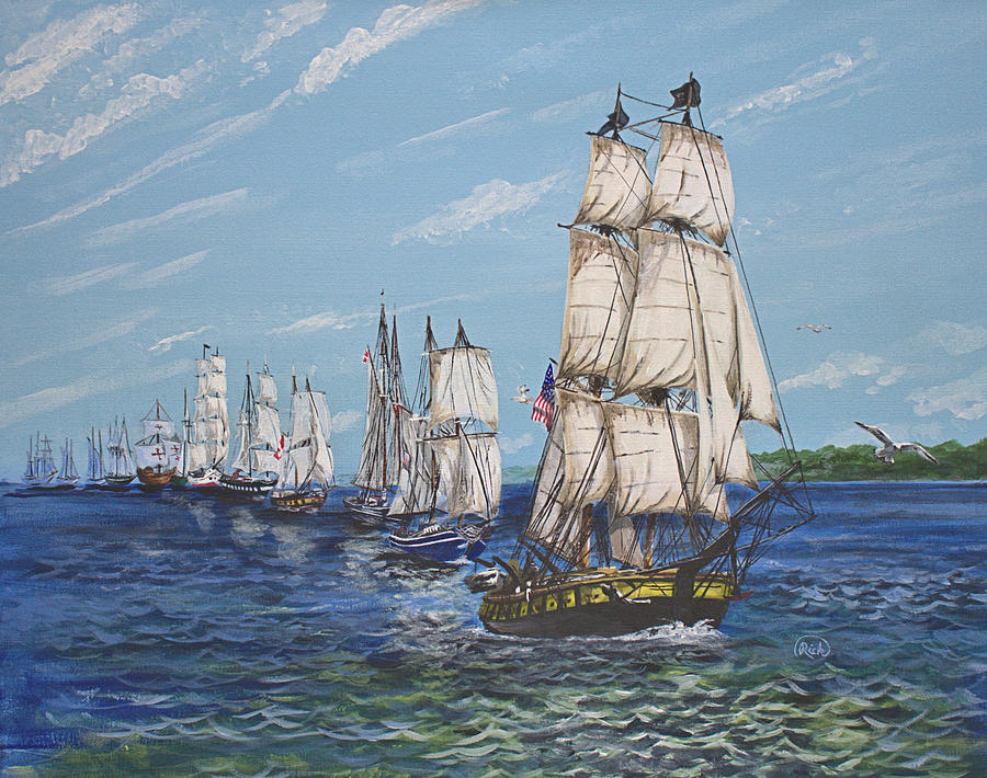 Flag Painting - Parade of Sails by Rick Mcclelland