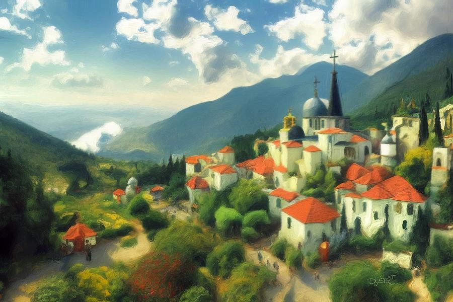 Paradise 17 Mount Athos Digital Art by David Luebbert