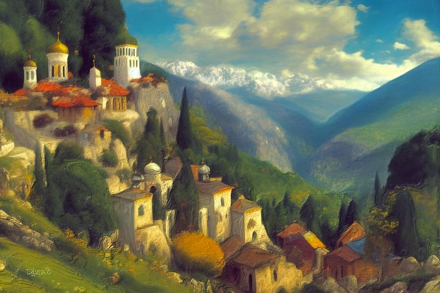 Paradise 18 Mount Athos Digital Art by David Luebbert