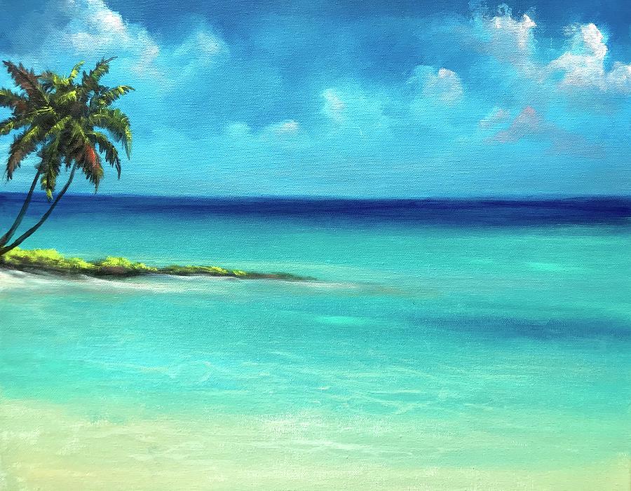 Paradise beach  Painting by Alban Dizdari