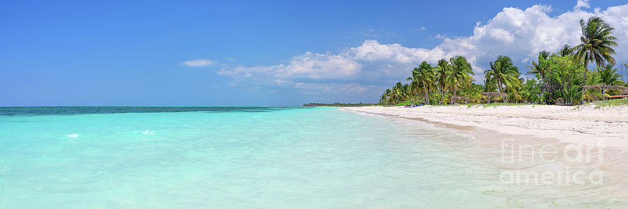 Paradise beach panorama, Cuba Photograph by Delphimages Photo Creations