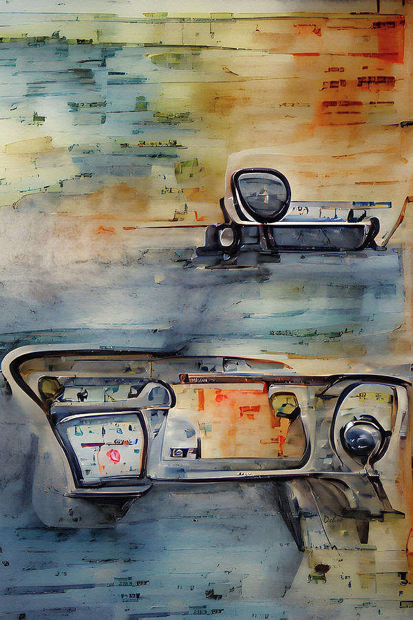 Paradise by the Dashboard Light Abstract Watercolor Painting by David Dehner