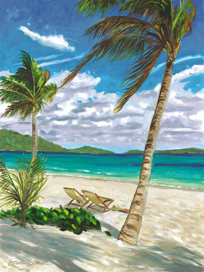 Beach Painting - Paradise for Two by Steve Simon