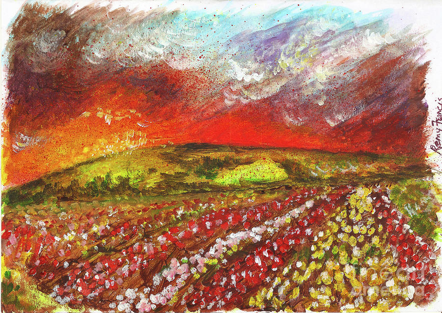 Paradise in Poppy Fields Painting by Remy Francis