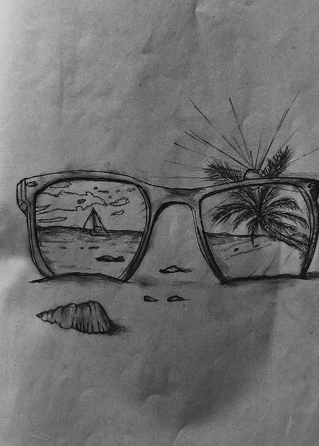 Paradise in Spectacles Pencil Art Drawing by Mourish Mano Ranjan ...