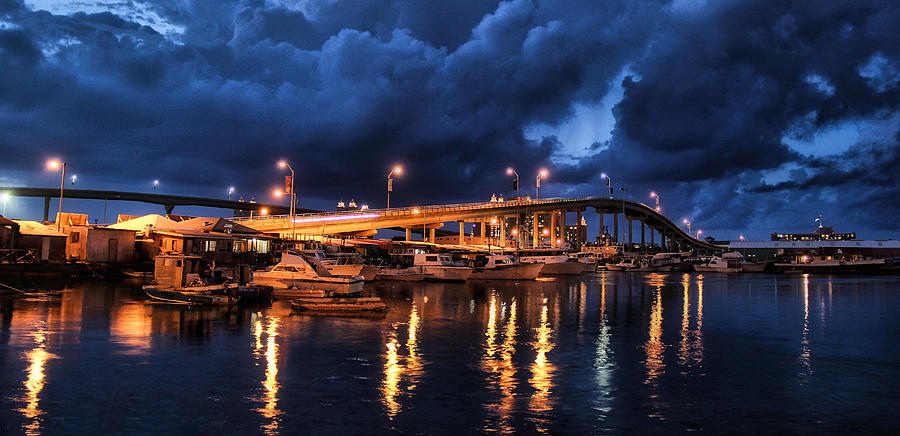 Paradise Island Bridge - Blue Hour Photograph by Montez Kerr
