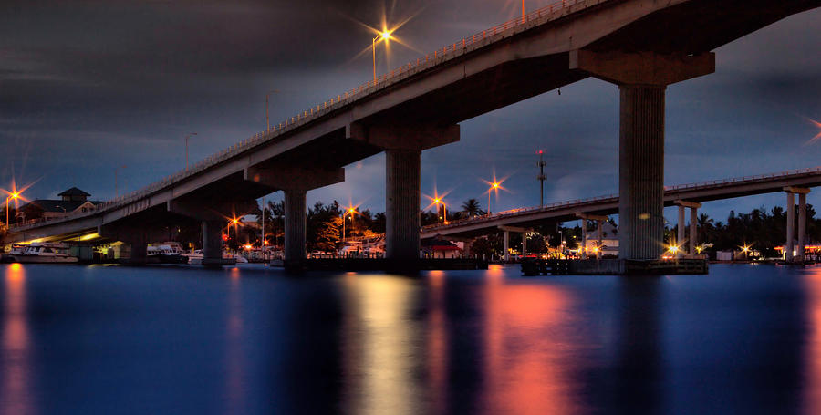 Paradise Island Bridges - Night Crossing Photograph