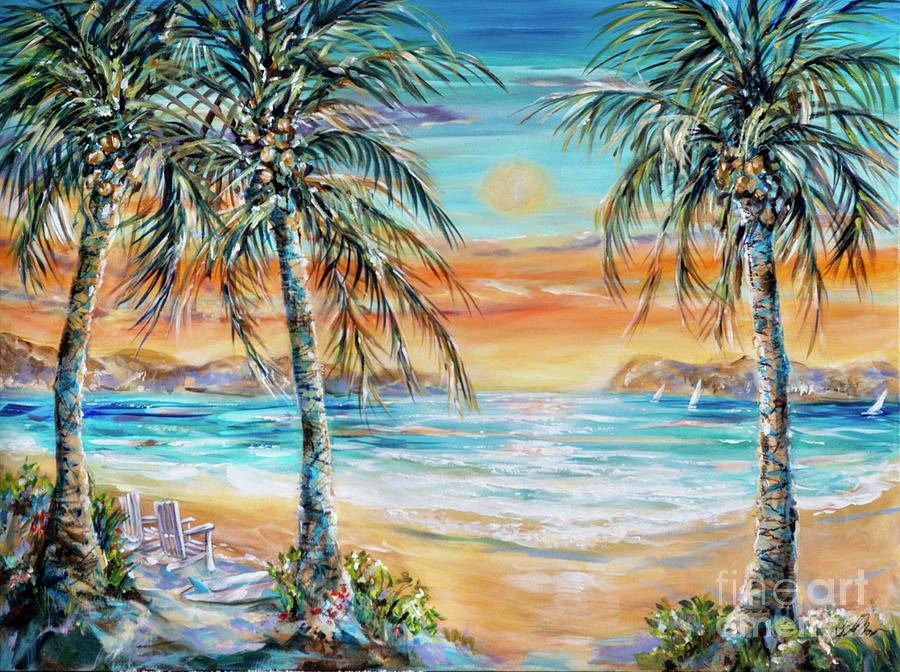 Paradise Sunset Painting by Linda Olsen