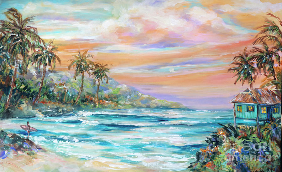 Paradise Surfer Painting by Linda Olsen