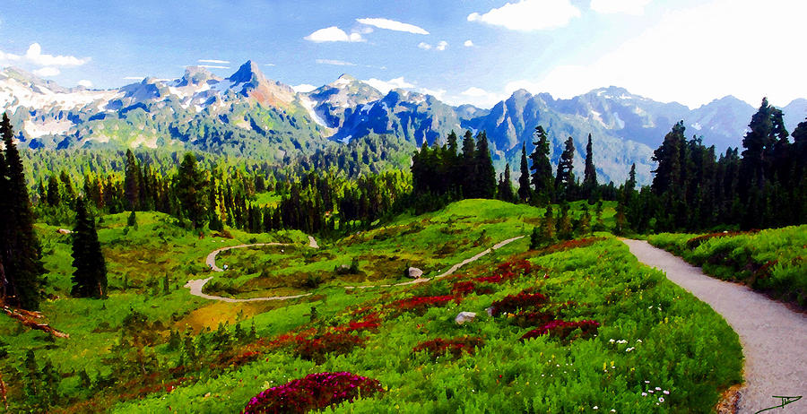 Paradise Valley Washington landscape Painting by David Lee Thompson