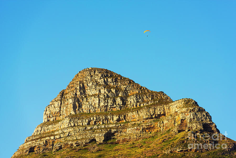 Paraglider Over Lions Head In Cape Town, South Africa Photograph
