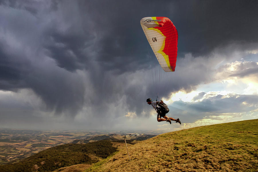 Paraglider Pilot Launching Photograph By Rick Neves - Pixels