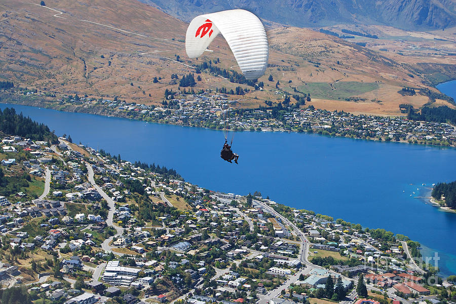 Paragliders Over Queenstown Photograph by Catherine Sherman