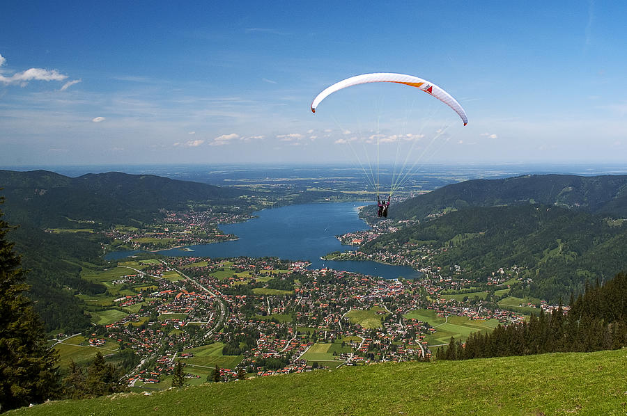 Paragliding at wallberg Photograph by Achim Lammerts