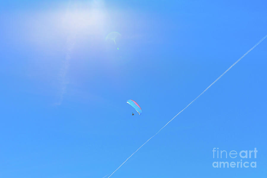 Paragliding In The Blue Sky Photograph by Benny Marty