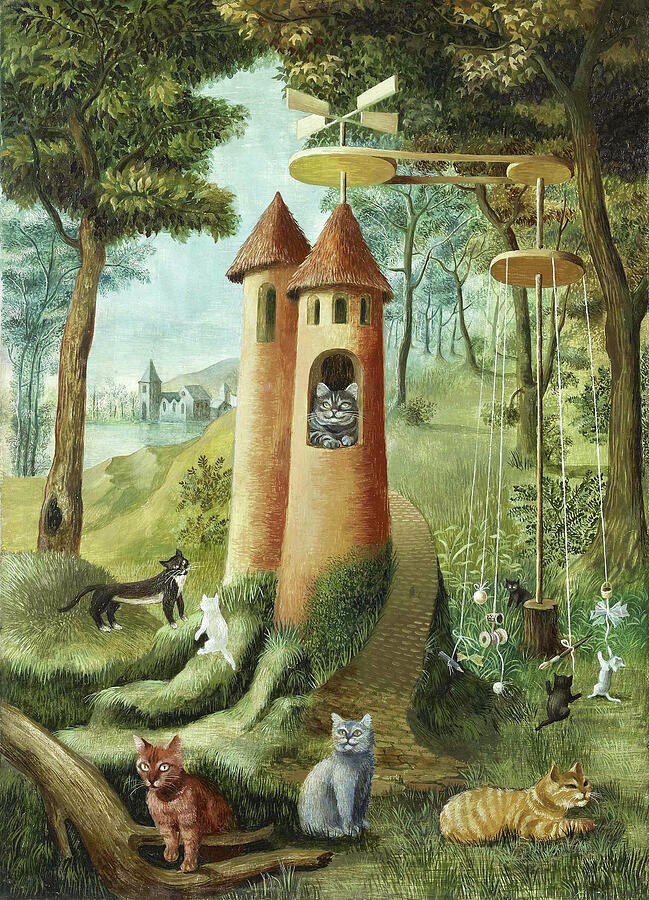 Paraiso de los Gatos - Cats Paradise Painting by Remedios Varo