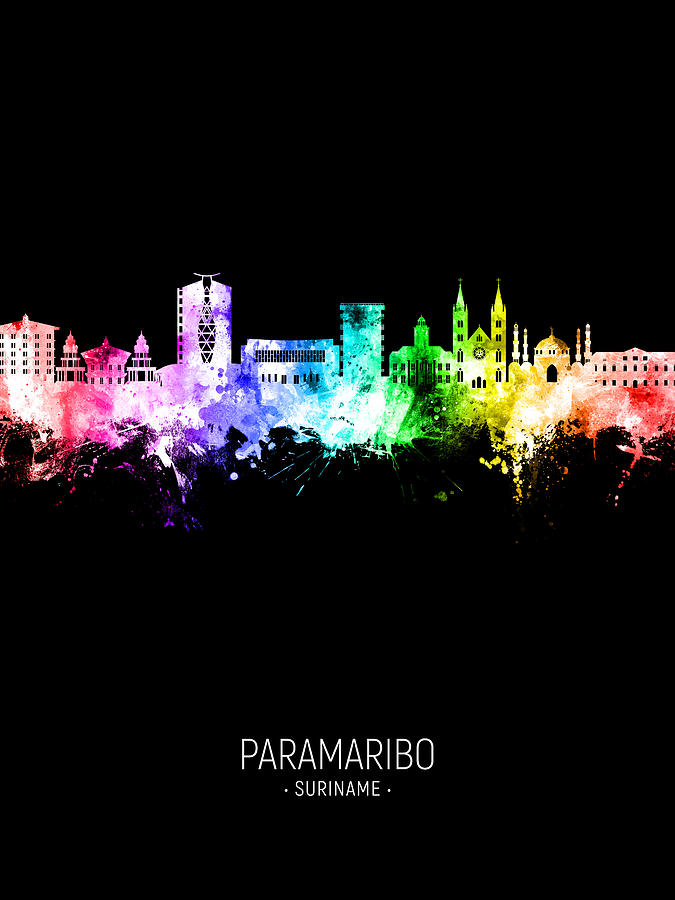 Paramaribo Suriname Skyline #55 Digital Art by Michael Tompsett