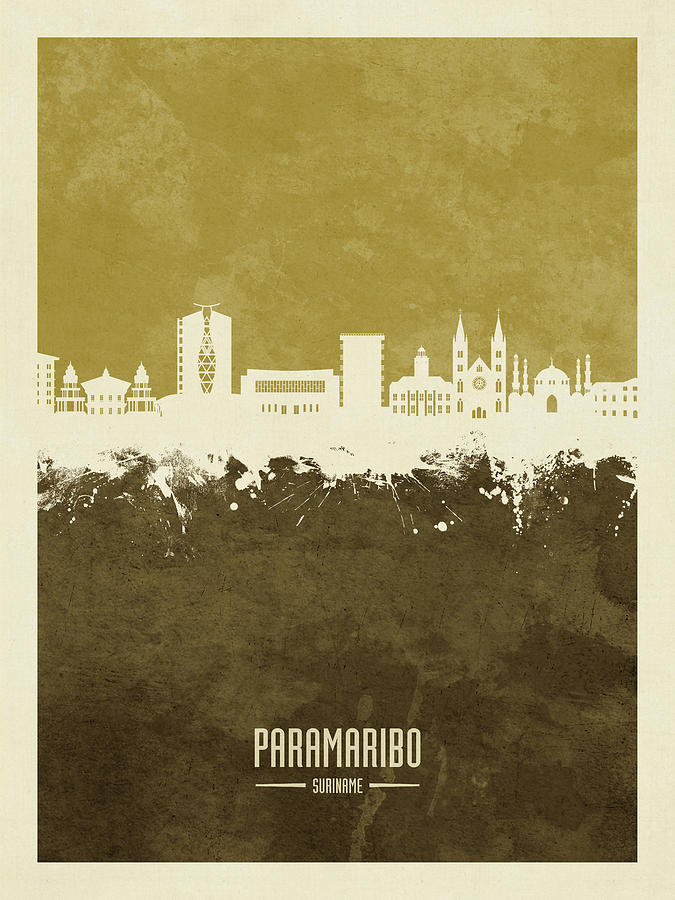 Paramaribo Suriname Skyline #58 Digital Art by Michael Tompsett Paramaribo Suriname Skyline #58 Digital Art by Michael Tompsett