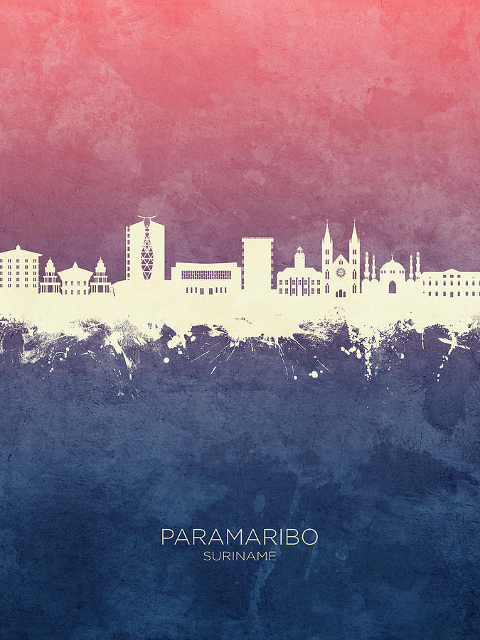 Paramaribo Suriname Skyline #61 Digital Art by Michael Tompsett