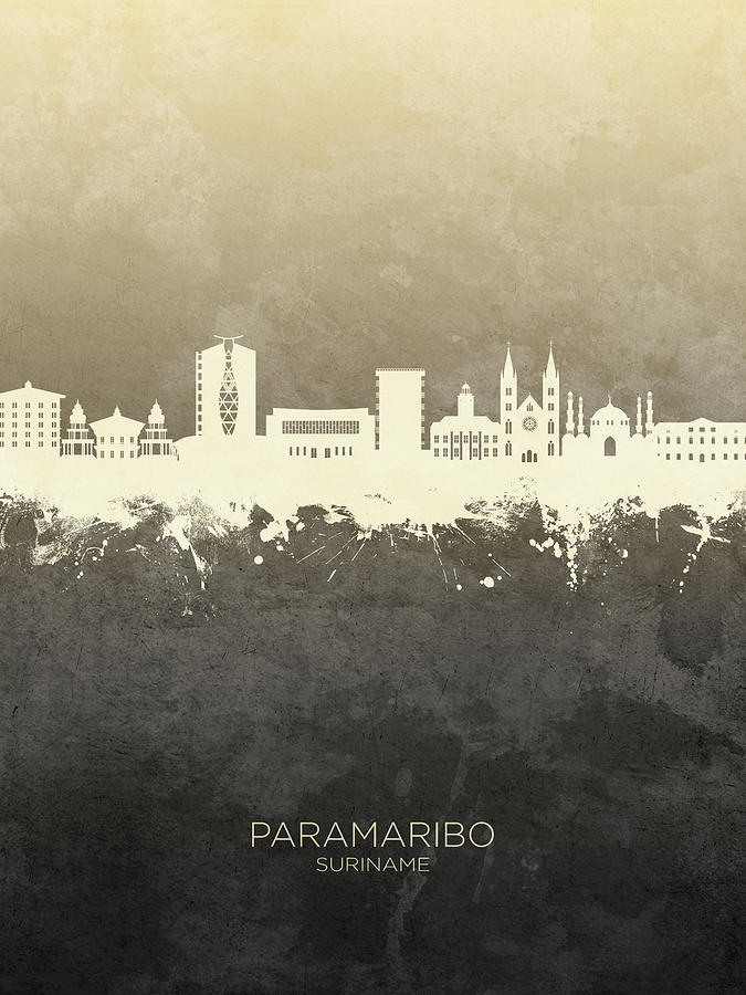 Paramaribo Suriname Skyline #63 Digital Art by Michael Tompsett