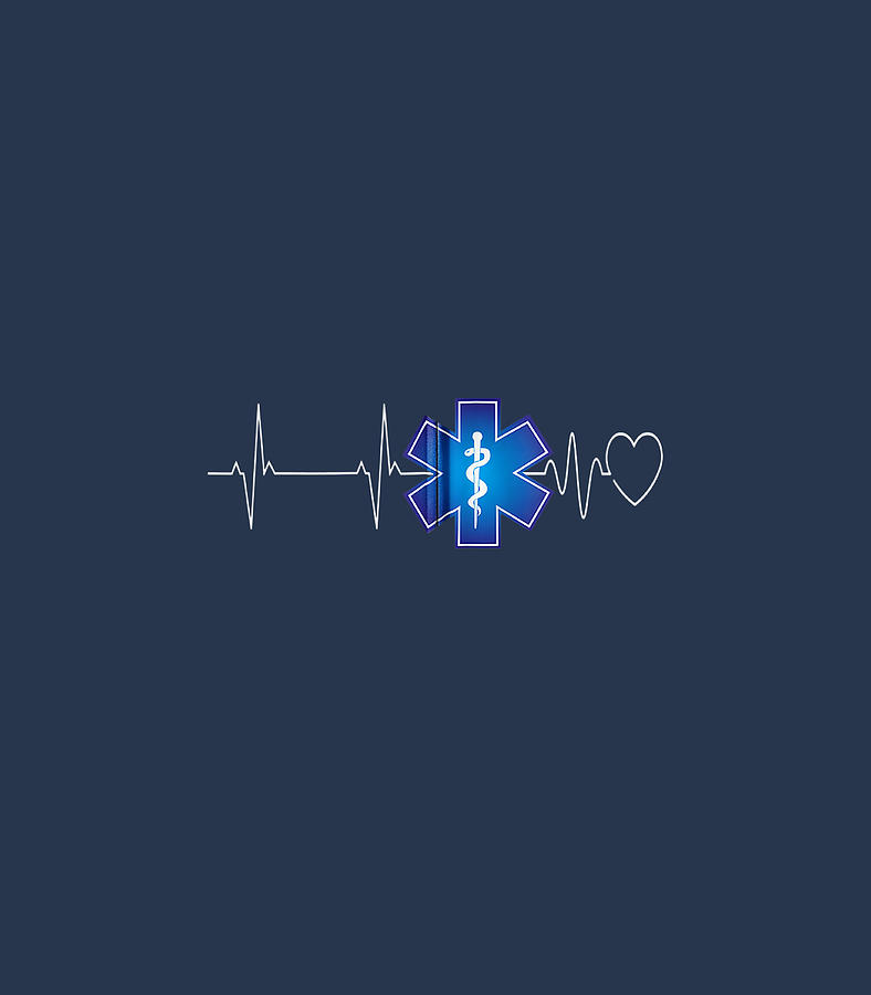 Paramedic Heartbeat EKG Emergency EMT EMS Digital Art by Benneq Aniya ...