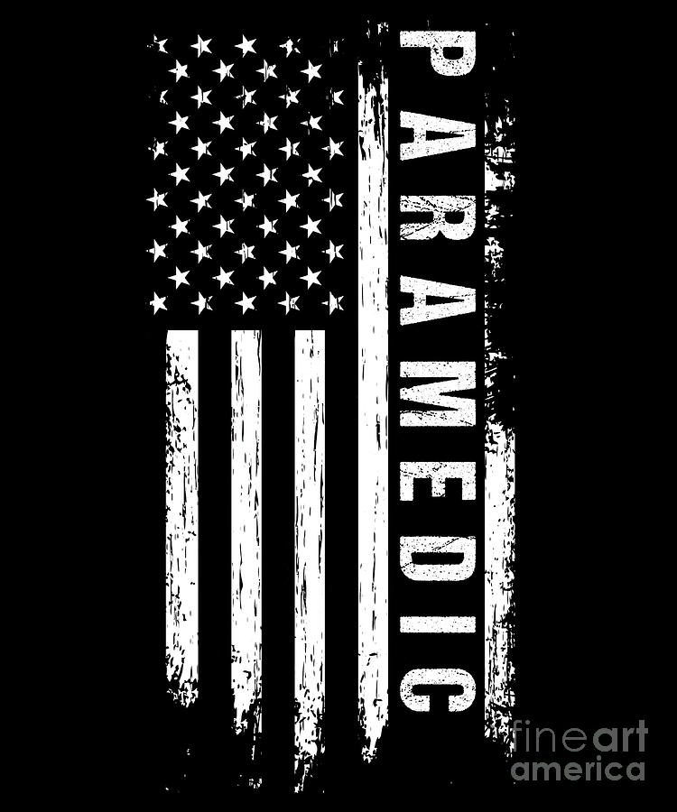 Paramedic USA Flag Amerika EMS EMT Nurse Ambulance Gift Digital Art By ...