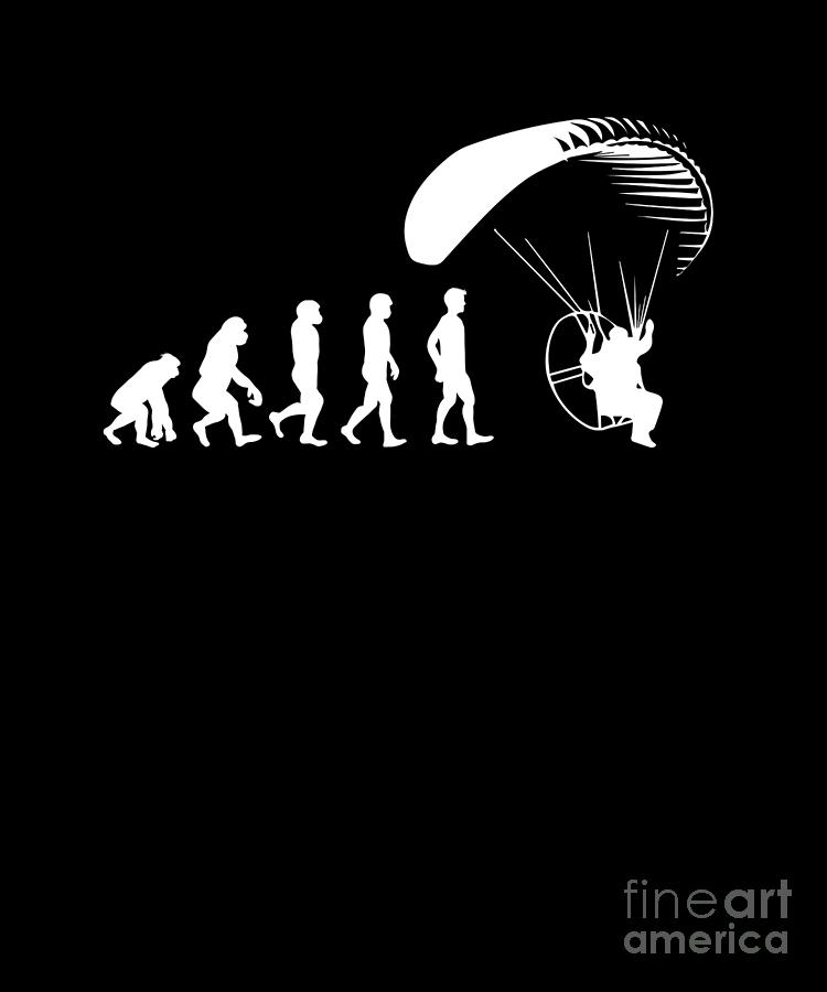 Paraglider Digital Art - Paramotor Evolution Paragliders Paragliding Extreme Action Sports Gift by Thomas Larch