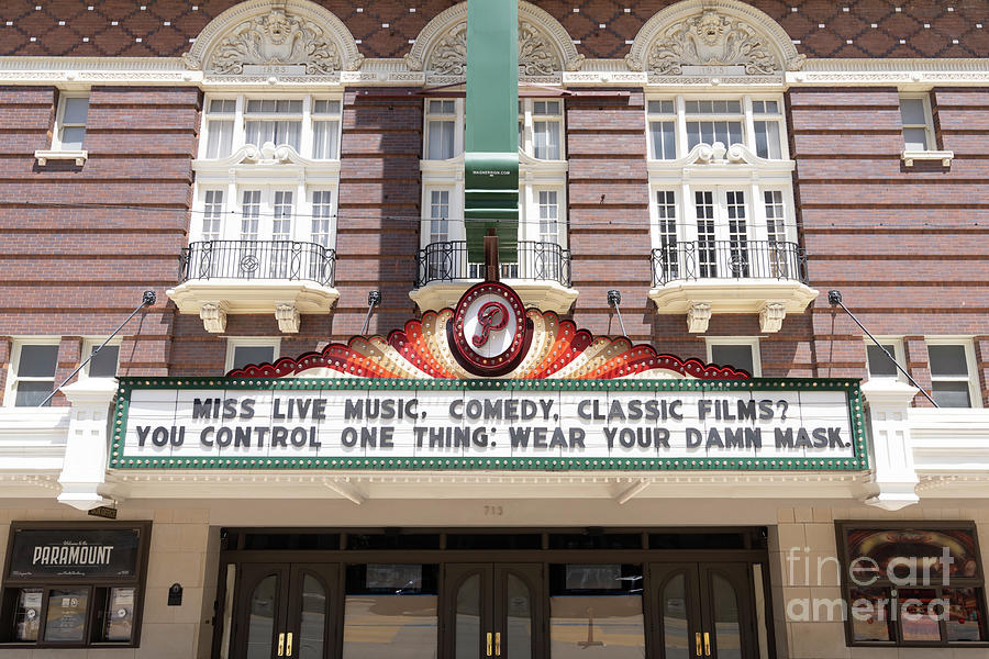 Paramount Theatre Marquee 2 Photograph by Bee Creek Photography - Tod and Cynthia