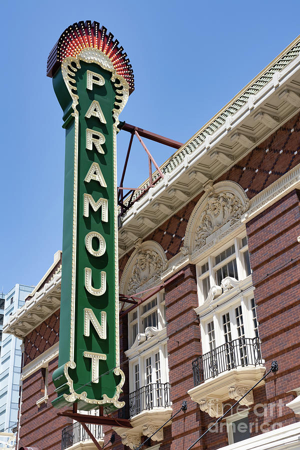 Paramount Theatre Sign Vertical Photograph by Bee Creek Photography ...