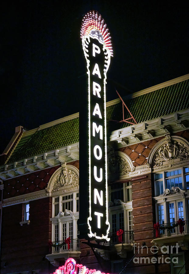 Paramount Theatre Vertical 1220 Photograph by Bee Creek Photography - Tod and Cynthia