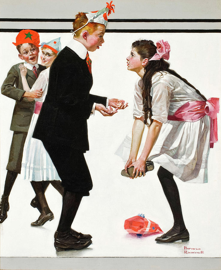 Norman Rockwell Painting - Pardon Me, Children Dancing at a Party, 1918 by Norman Rockwell Norman Rockwell Painting - Pardon Me, Children Dancing at a Party, 1918 by Norman Rockwell