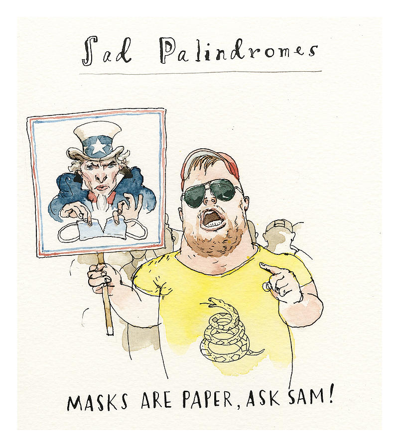 Snake Painting - Pardon the Palindromes Please by Barry Blitt