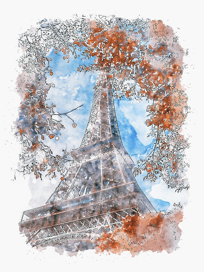 Paris Panorama - 01 Painting by AM FineArtPrints