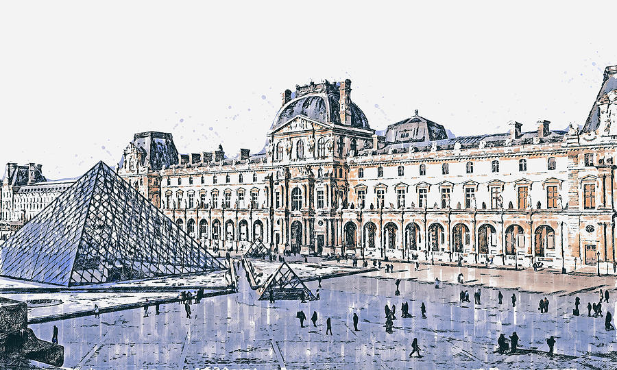 Paris Panorama - 10 Painting by AM FineArtPrints