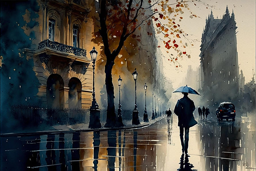 Paris after rain Digital Art by Kai Saarto