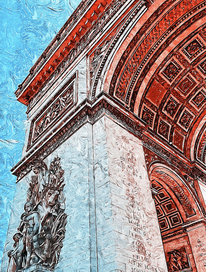 Paris, Arc of Triomphe Painting by AM FineArtPrints