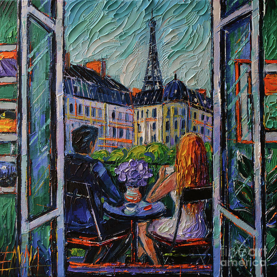 PARIS BALCONY commissioned oil painting by Mona EDULESCO Painting by Mona Edulesco